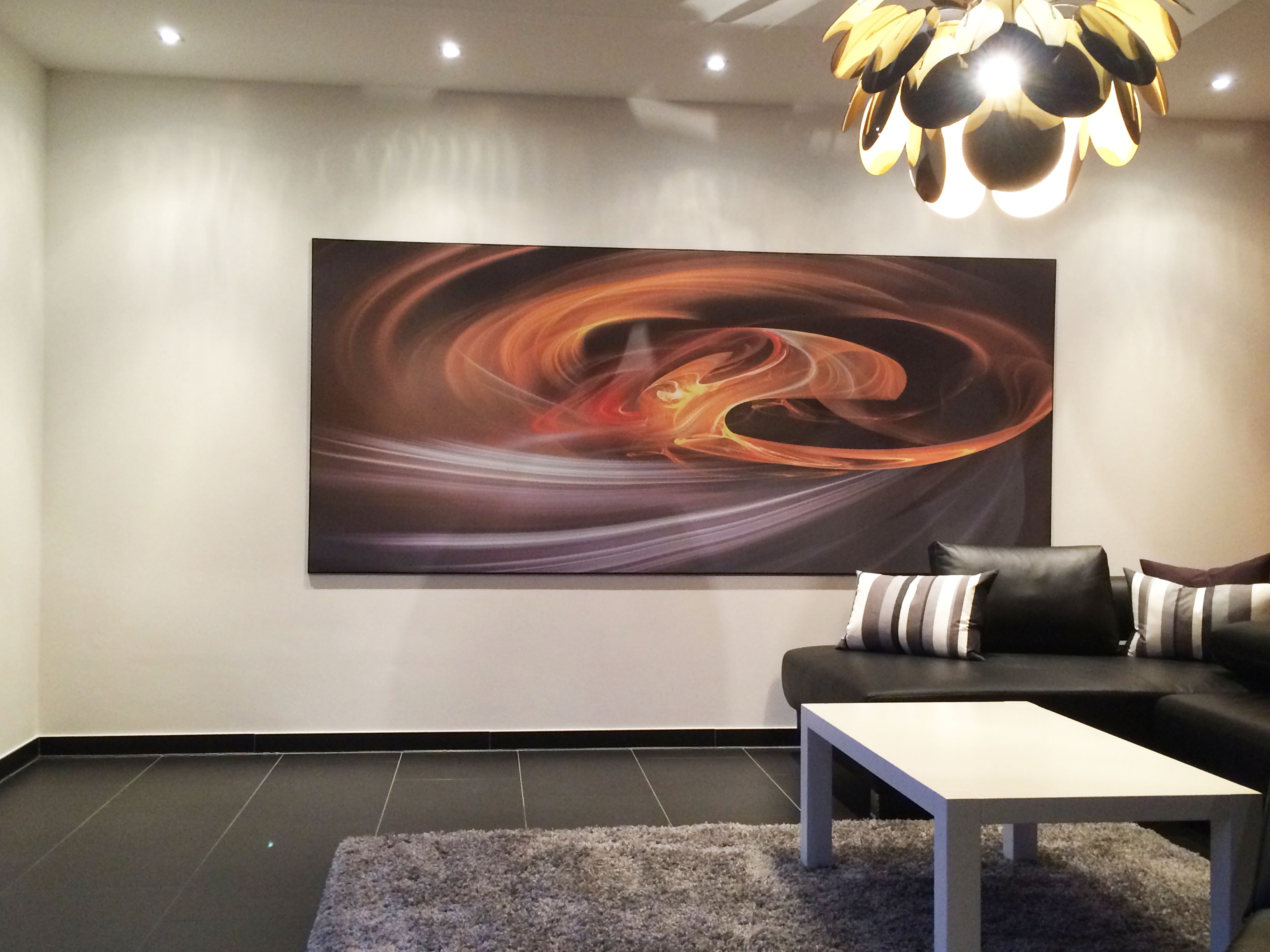 Spanndecke Schwarz Weiß